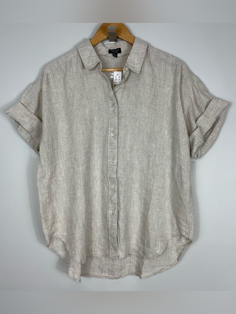 J Crew Baird McNutt Irish Linen Captaine Relaxed Shirt Size M Flax